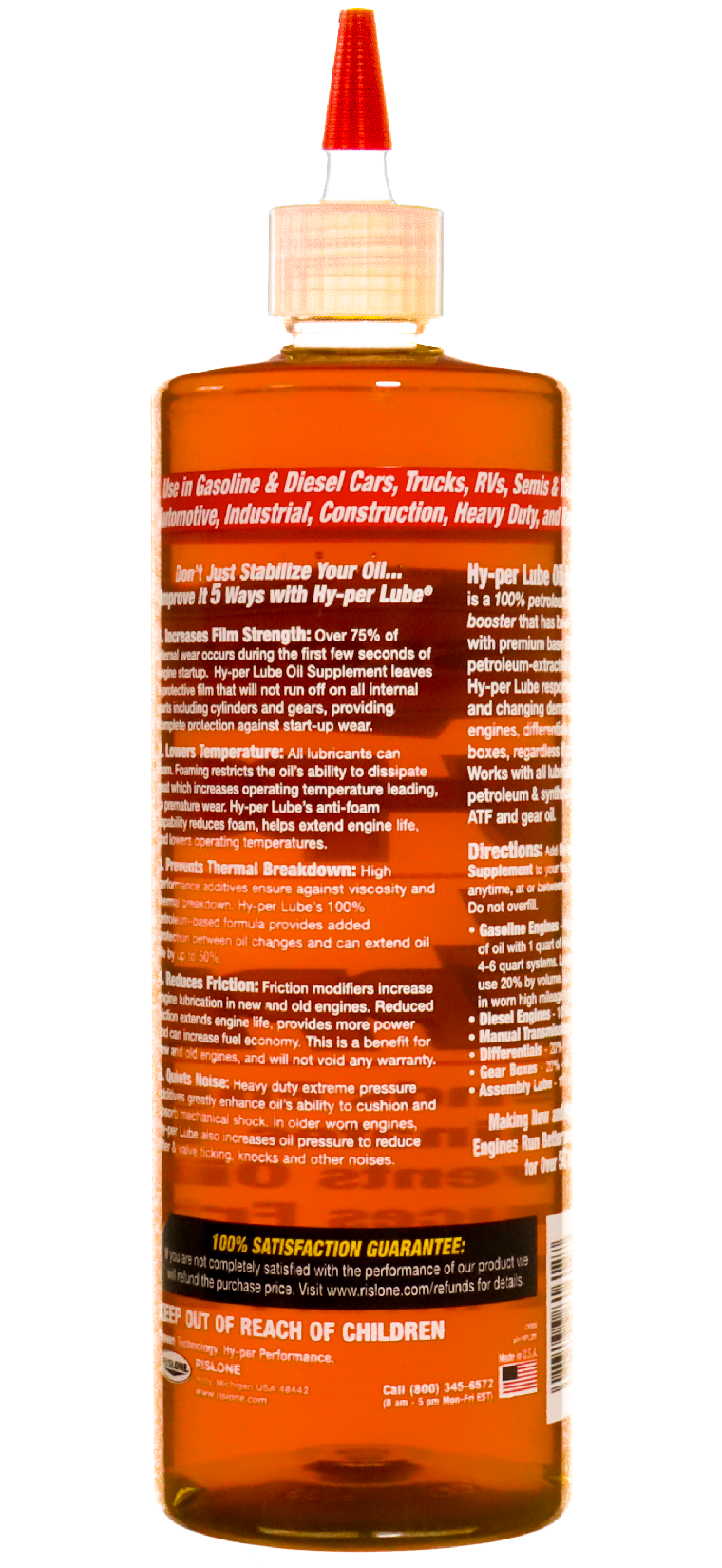 Motor Oil Lubricating Supplement Stabilizer Additive Treatment Rislone